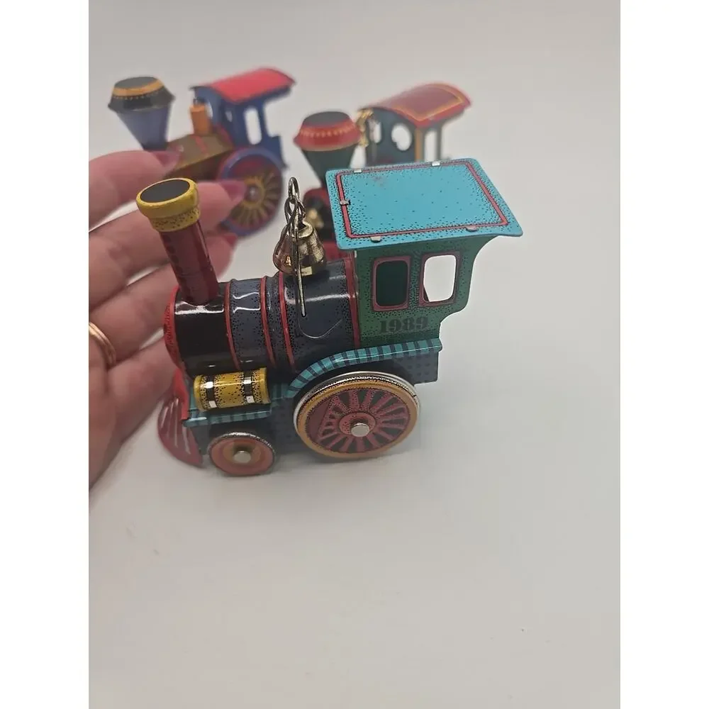 Hallmark‎ Keepsake Tin Train & Plane Ornaments 1988, 1989, 1994, 1996